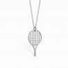 Life Tennis Racket Silver Necklace