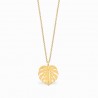 Boho Monstera Golden Necklace