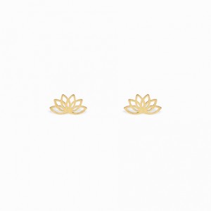 Boho Lotus Golden Earrings