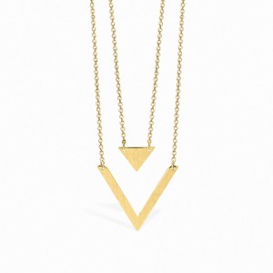 Back to Basics Double Triangle Golden Necklace