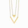 Colar Back to Basics Triângulo Duplo Dourado