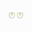 Love Heart Wire Golden Earrings