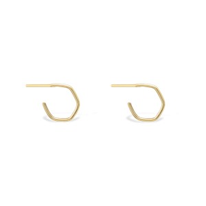 Back to Basics Hexagon Golden Hoops