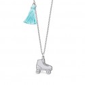 Life Rollerblading Silver Necklace