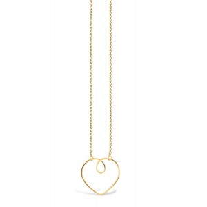 Love Heart Wire Golden Necklace