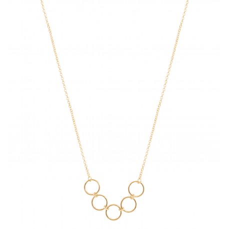 Back to Basics 5 Rings Golden Necklace