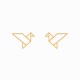 Origami Tsuru Golden Earrings