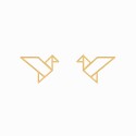 Origami Tsuru Golden Earrings