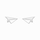 Origami Airplane Silver Earrings