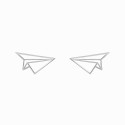 Origami Airplane Silver Earrings