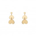 Love 2  Hearts Golden Earrings