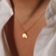 Love 2 Overlapping Hearts Golden Necklace