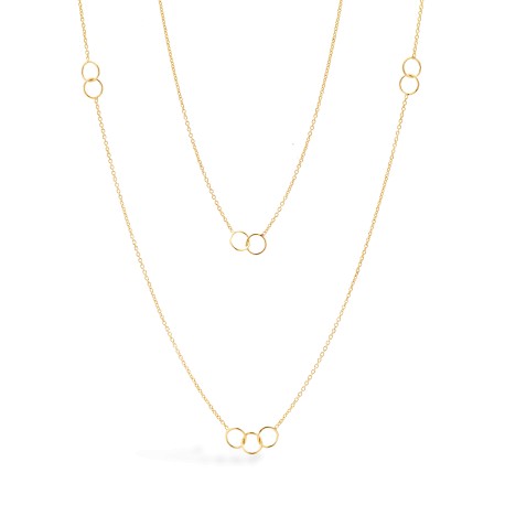 Back to Basics Circles 90cm Golden Necklace