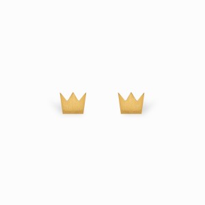 Full Crown Golden Earrings