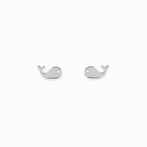 Mini Coquine Whale Silver Earrings