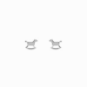 Mini Coquine Horse Silver Earrings