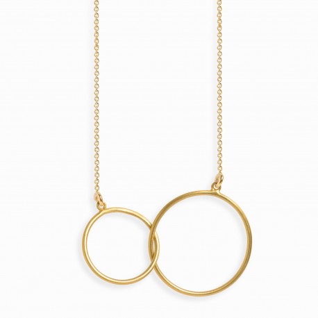 Lienar Double Circle Golden Necklace