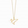 Origami Tsuru Golden Necklace