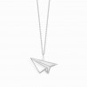 Origami Airplane Silver Necklace