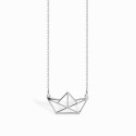 Origami Boat Silver Necklace