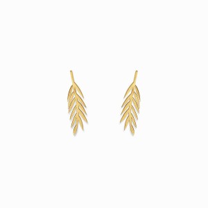 Boho Leaf Golden Earrings