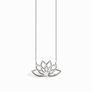 Boho Lotus Silver Necklace