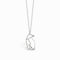 Origami Penguin Silver Necklace