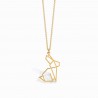 Origami Rabbit Golden Necklace