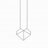 Love Origami Heart Silver Necklace