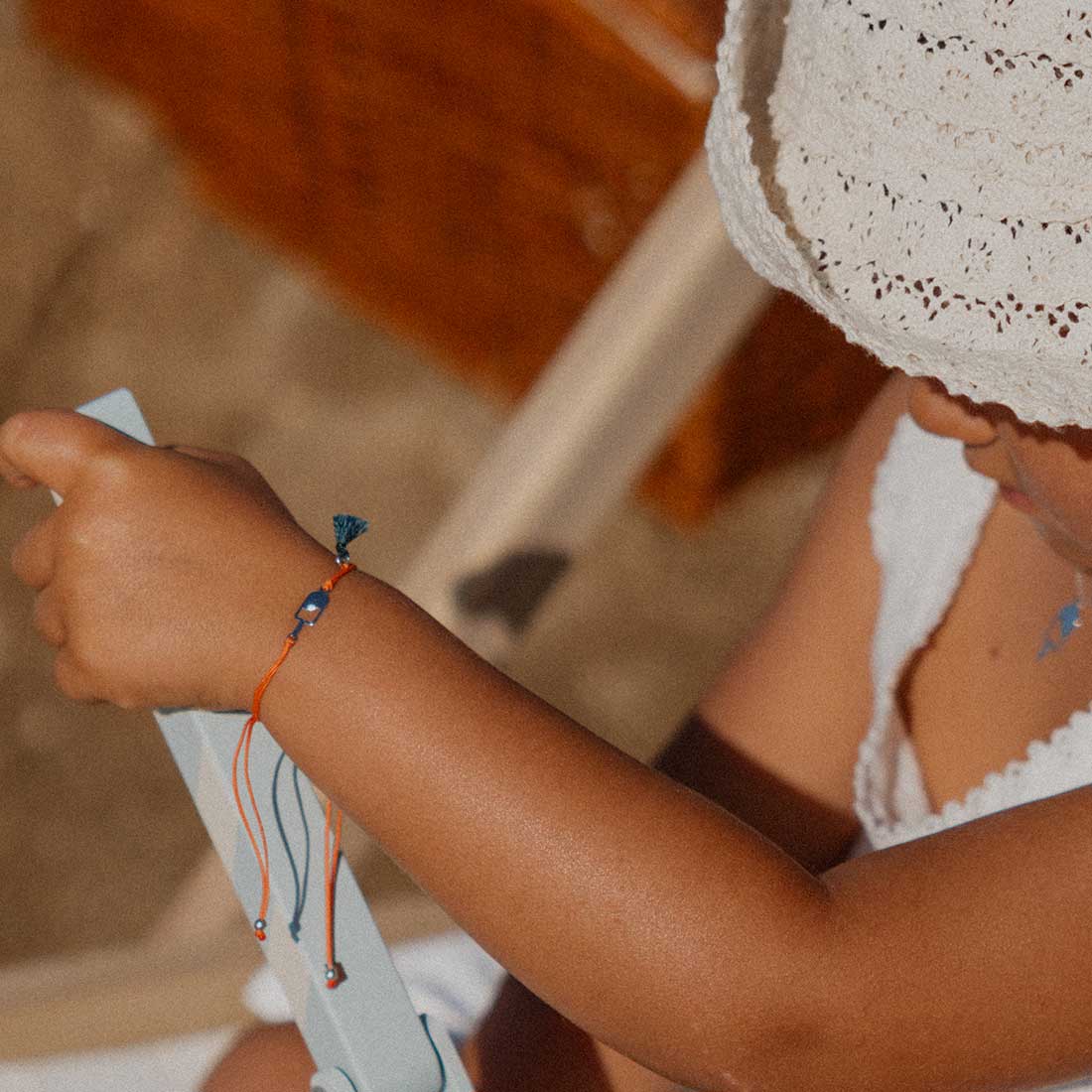 MINI COQUINE ICE CREAM BRACELET, COTTON THREAD