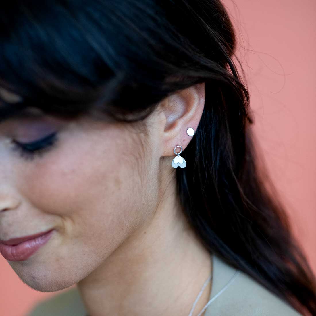 LOVE TWO OVERLAPPING HEARTS EARRINGS