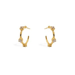 BASIC TWISTED EARRINGS WITH ZIRCONIA