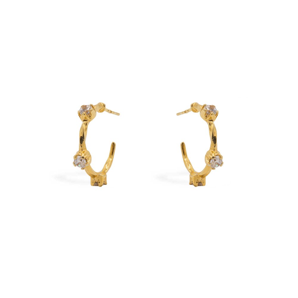 BRINCOS BASIC TORCIDOS COM ZIRCÓNIAS