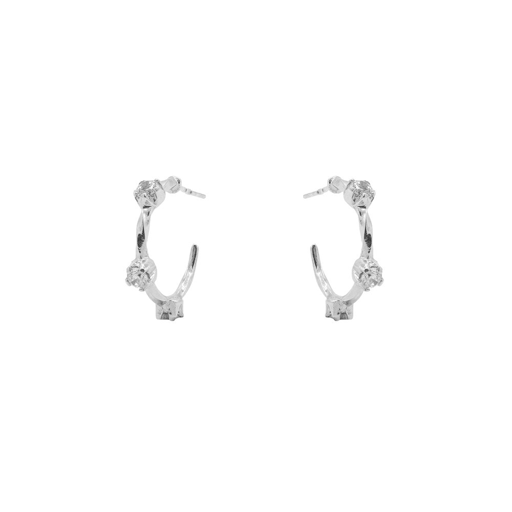 BASIC TWISTED EARRINGS WITH ZIRCONIA