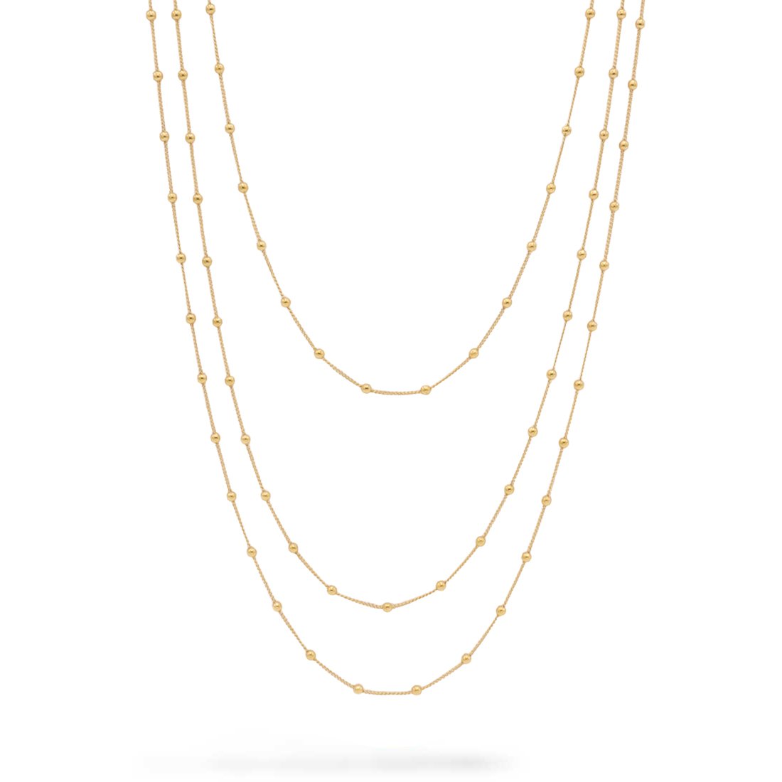 COLAR TRIPLO CHAIN BOLINHAS